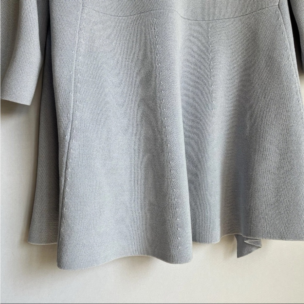 EILEEN FISHER Cardigan Sz M Silk Blue Open Front Shawl Casual Office READ - Picture 12 of 13